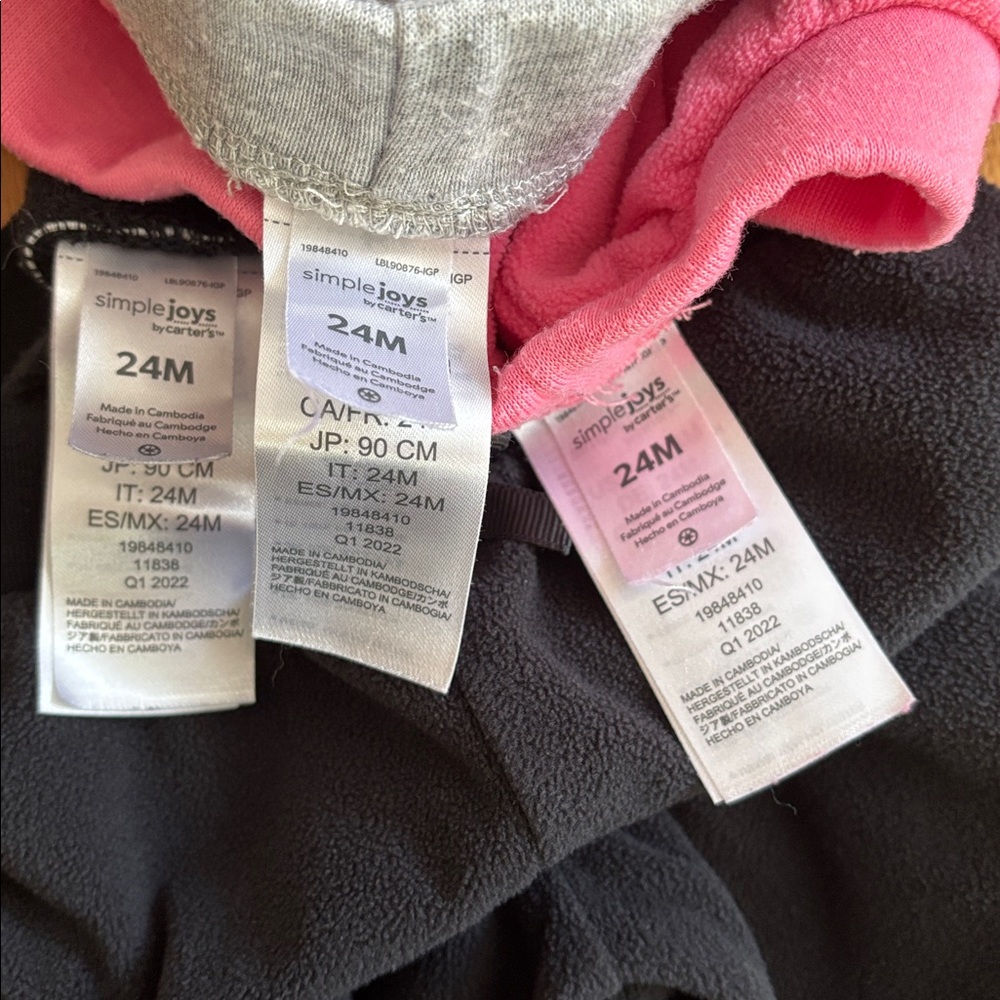 24M Carter's Girls Fleece Sweatpants Bundle - Picture 8 of 9